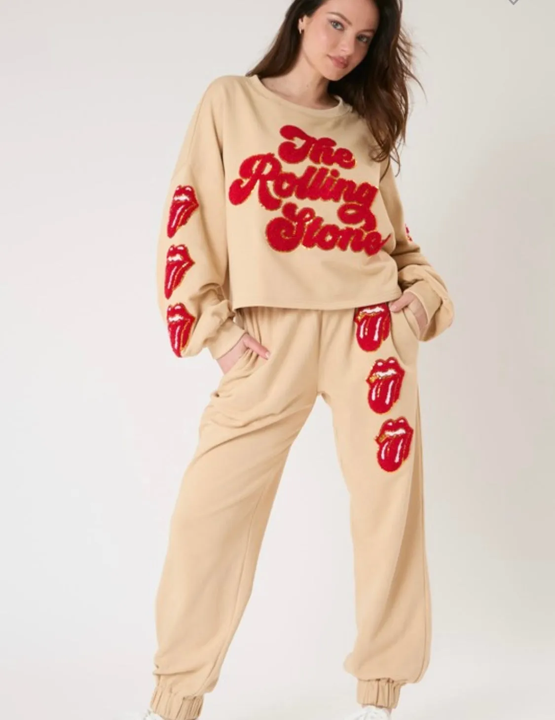 Red Hot Rolling Stones Crop Top