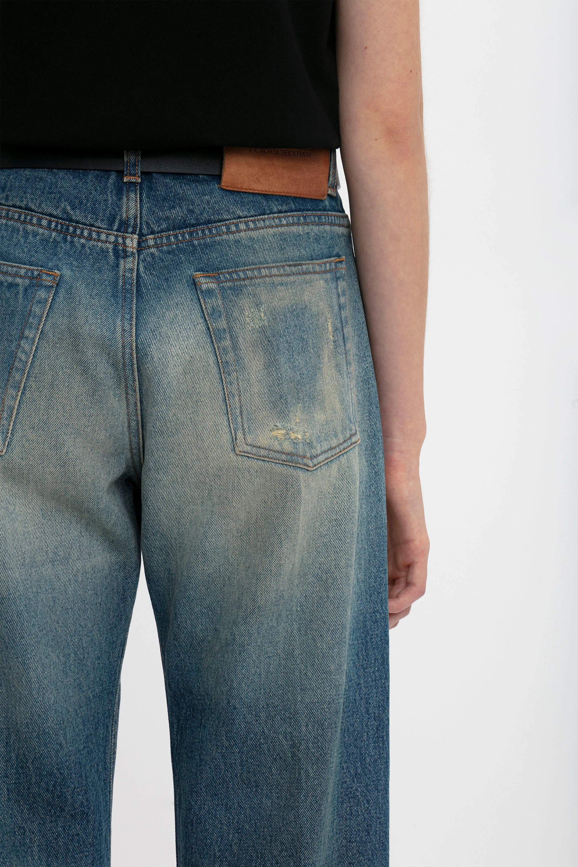 Relaxed Straight Leg Jean In Antique Indigo Wash