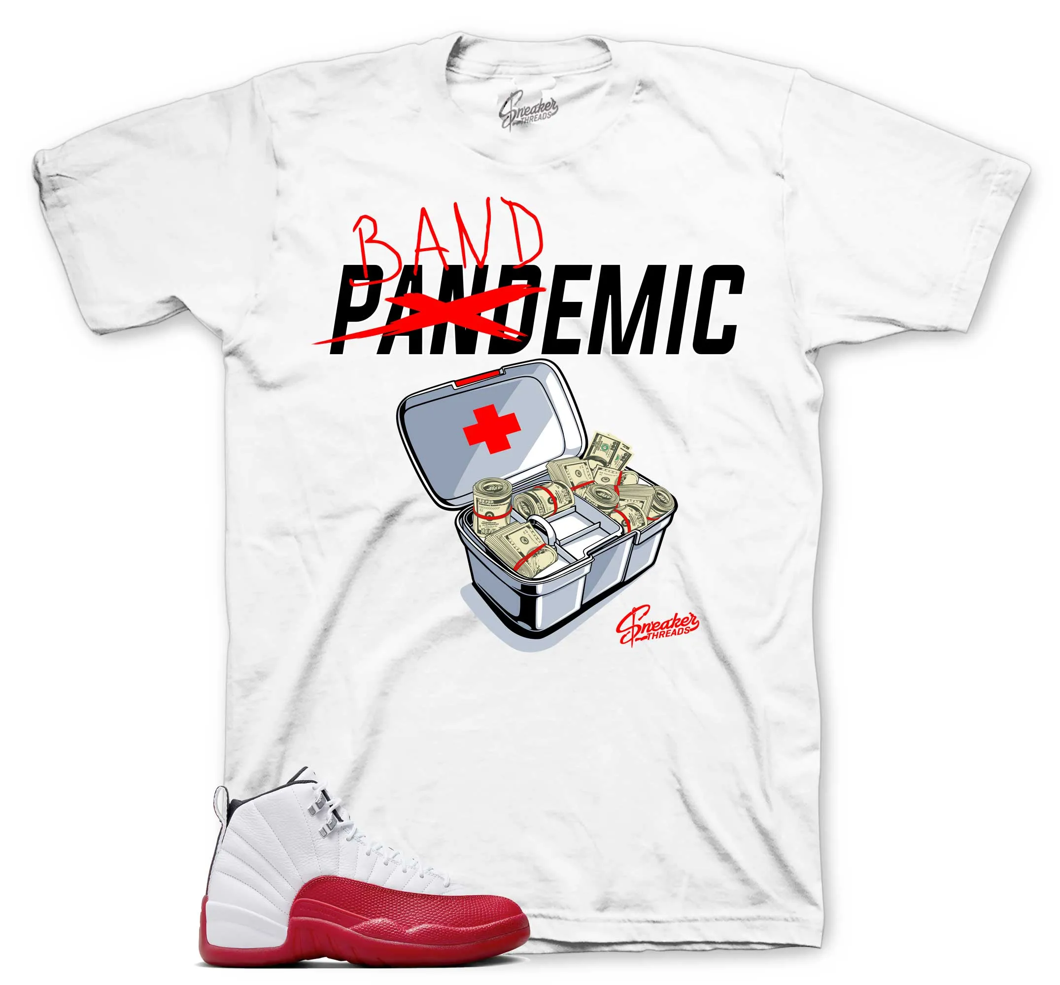 Retro 12 Cherry Shirt - Bandemic - Black