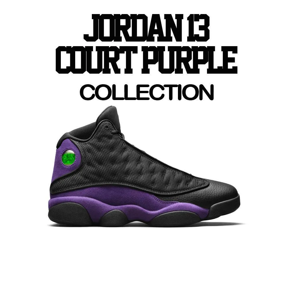 Retro 13 Court Purple Shirt - Money Over Love -  Black