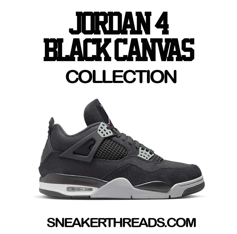 Retro 4 Black Canvas Shirt - Fly Kicks - Black