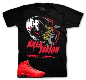 Retro 9 Chile Red Shirt - Killa Season - Black