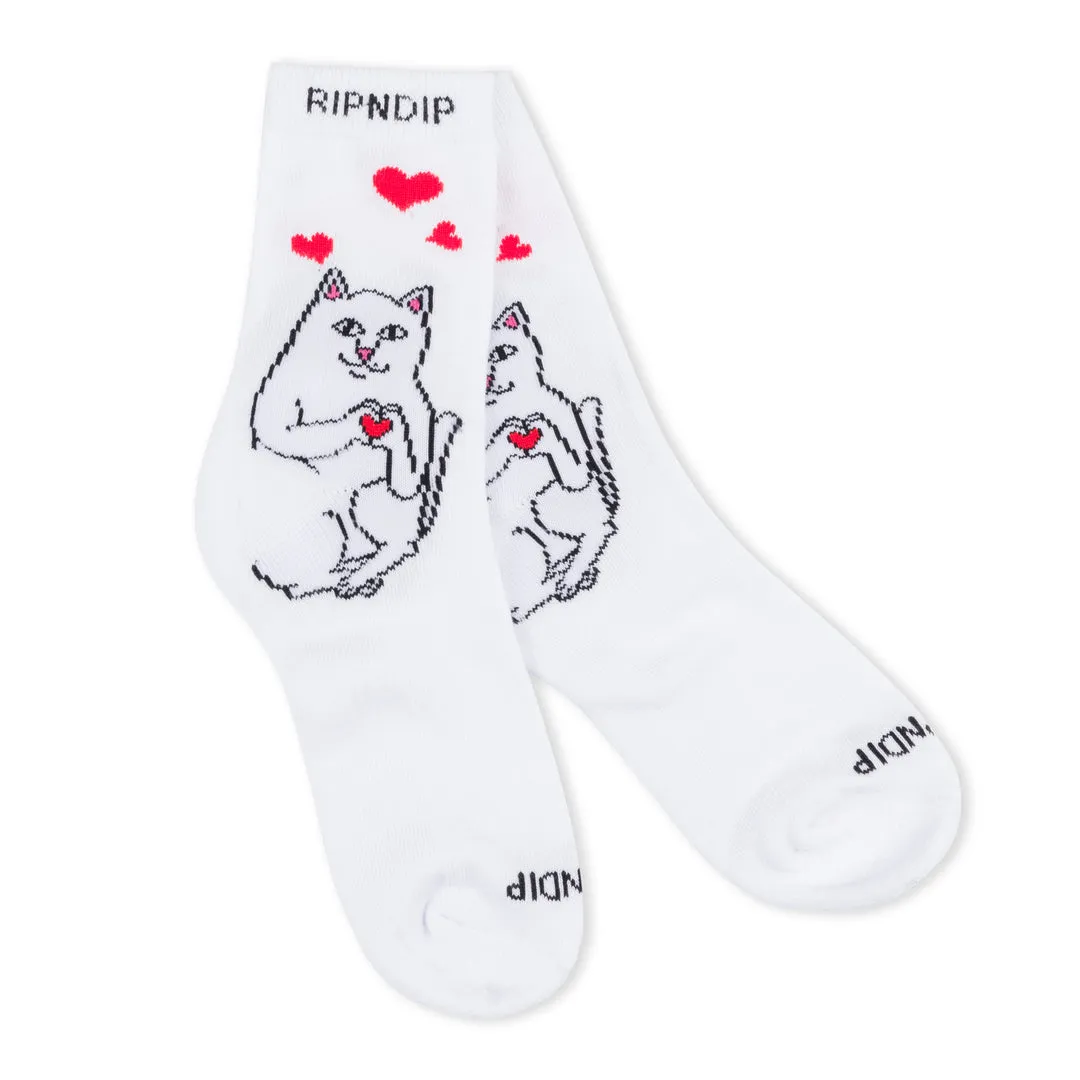 RIPNDIP NERMAL LOVES MID SOCKS-WHITE