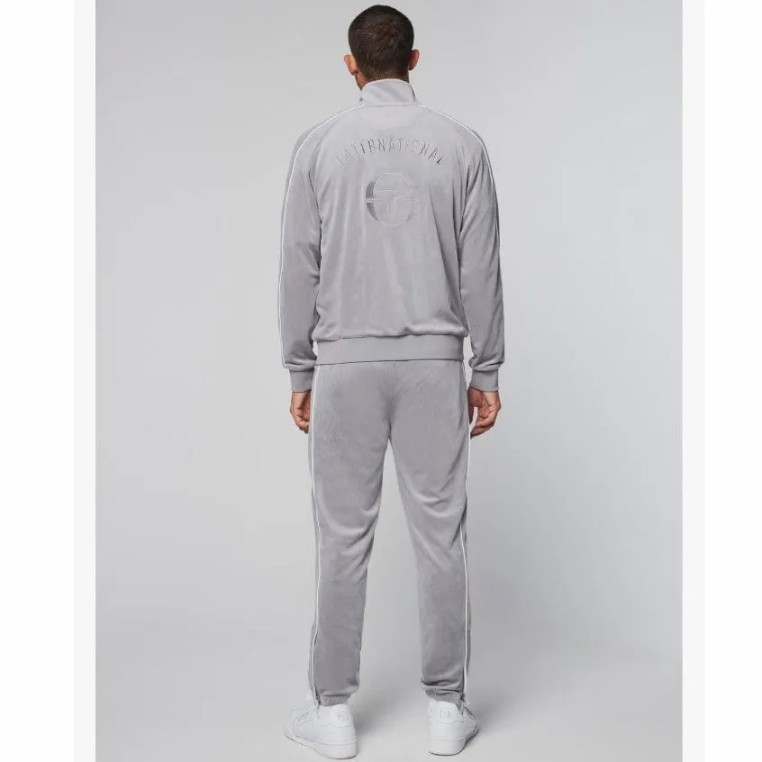 Sergio Tacchini Sovana Velour Tracksuit in Sleek Sleet Colorway – Stylish and Comfortable Athleisure Set