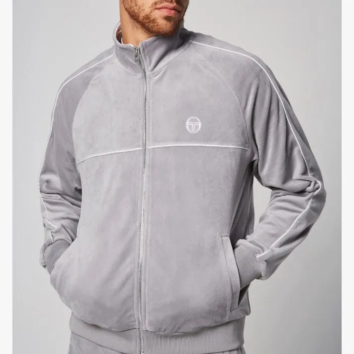 Sergio Tacchini Sovana Velour Tracksuit in Sleek Sleet Colorway – Stylish and Comfortable Athleisure Set