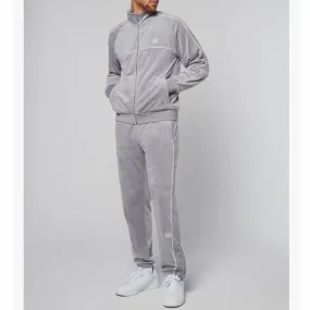 Sergio Tacchini Sovana Velour Tracksuit in Sleek Sleet Colorway – Stylish and Comfortable Athleisure Set