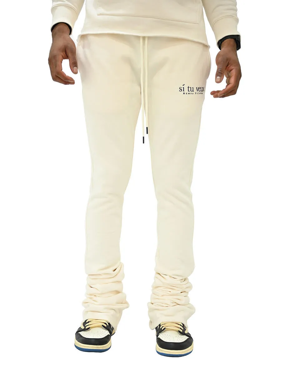 Si Tu Veux VEUX SUPER STACKED JOGGER (IVORY)