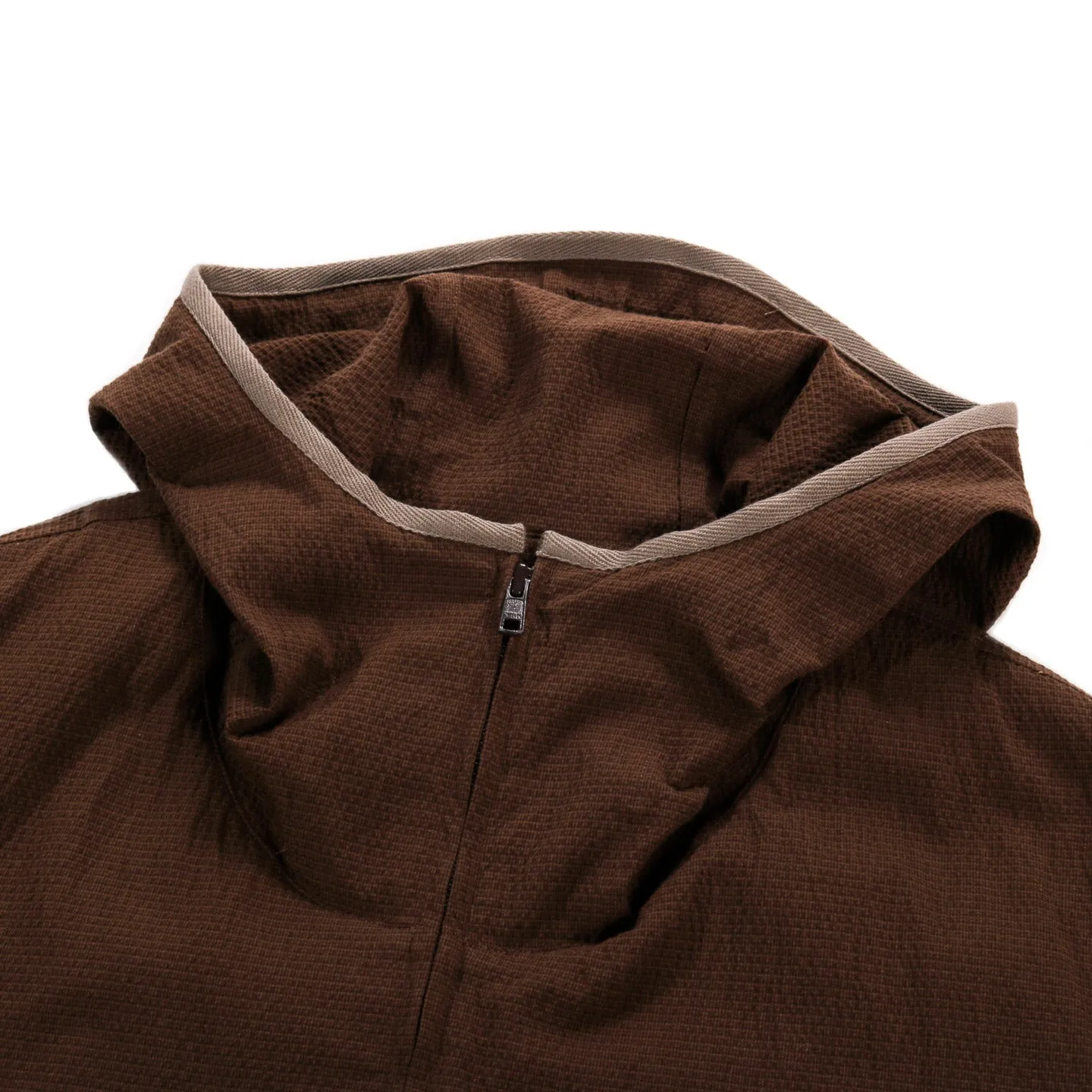 S.K. MANOR HILL WADING JACKET BROWN PUCKERED COTTON