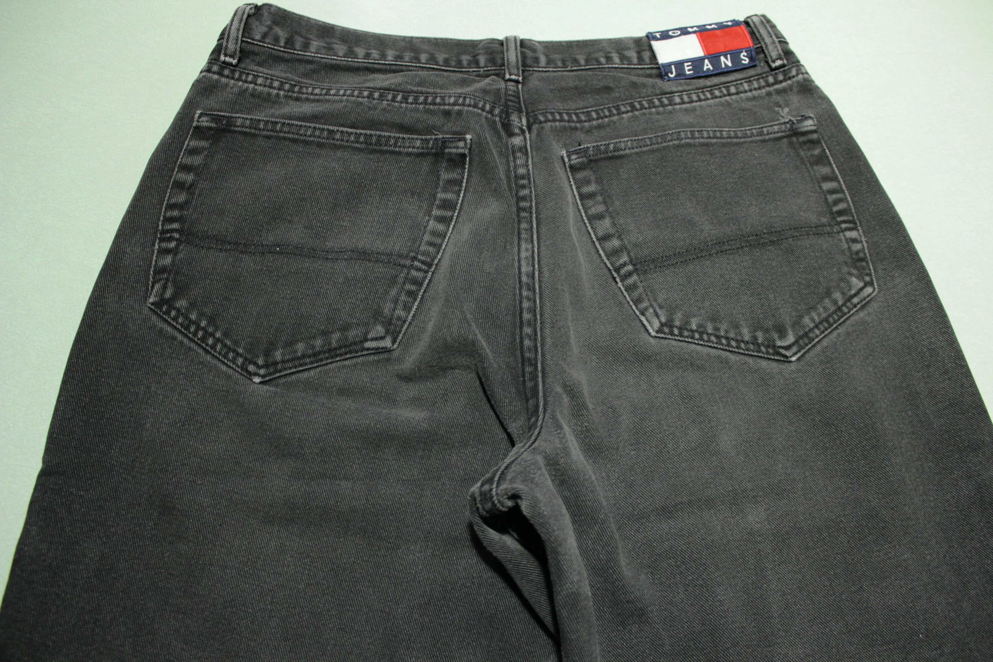 Tommy Hilfiger Vintage 90's Distressed Grunge Street Punk Black Denim Jeans