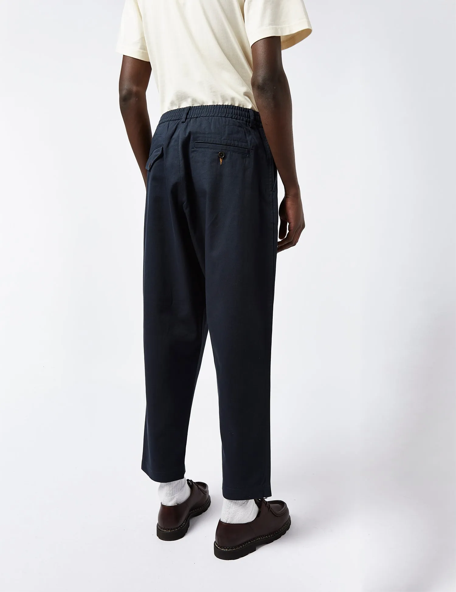 Universal Works Pleated Track Pant (Relaxed) - Navy Blue