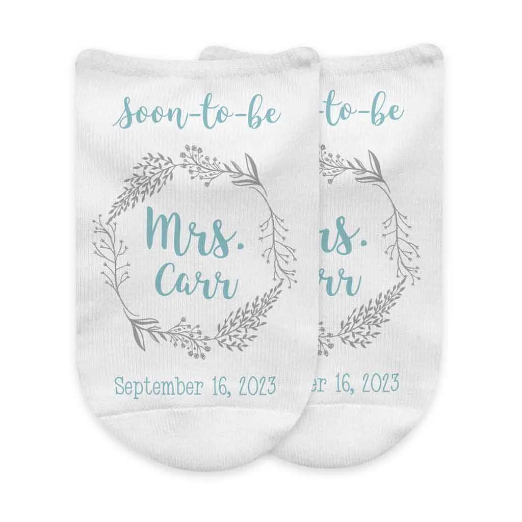 Wedding Socks for the Bride - Personalized Soon To Be “Mrs”