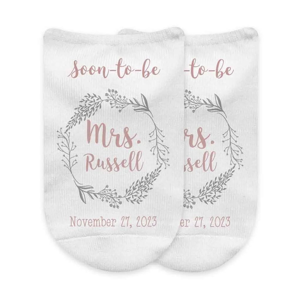 Wedding Socks for the Bride - Personalized Soon To Be “Mrs”