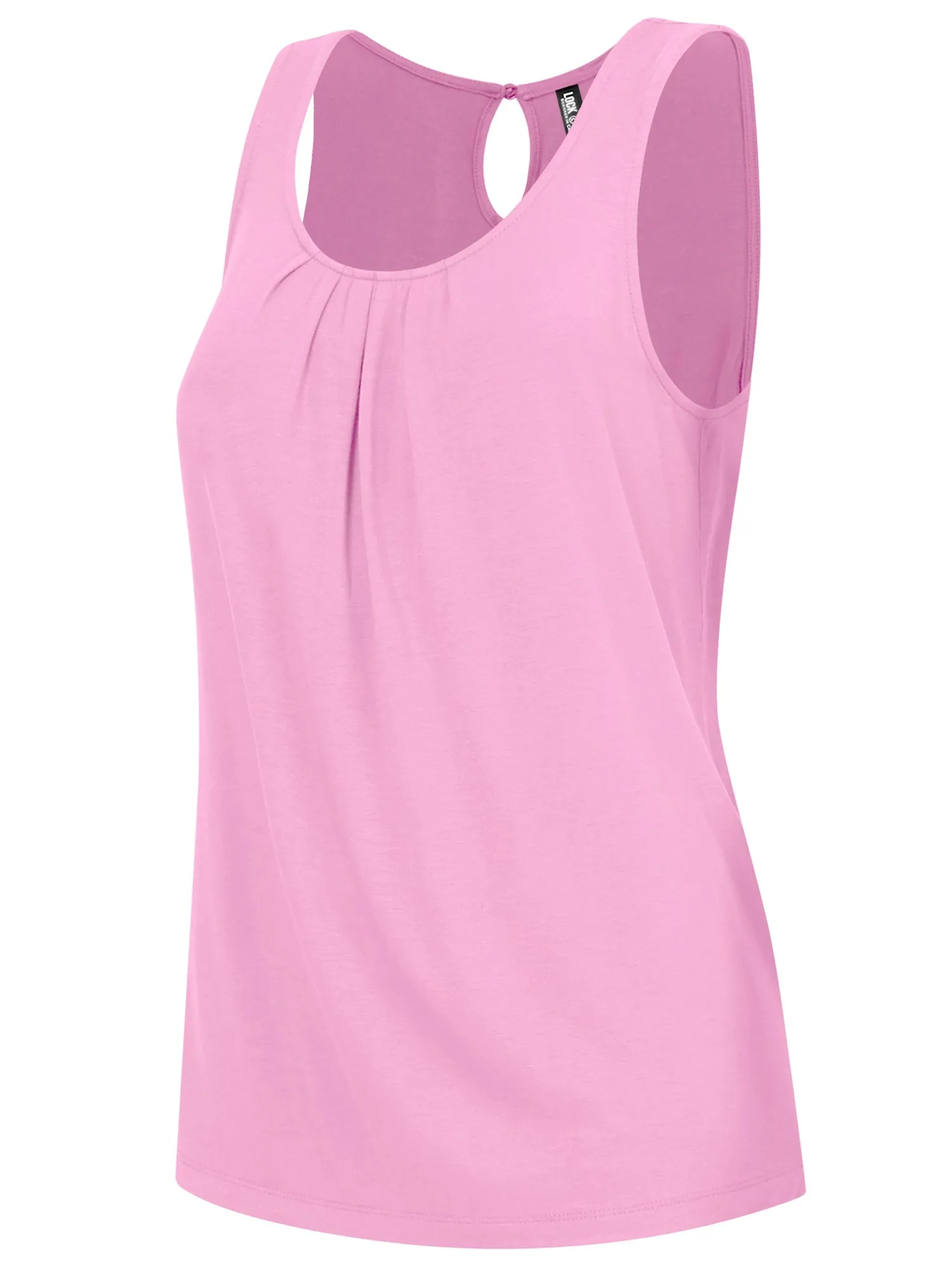 Women's Pleated Front Scoop Neck Shell Tank