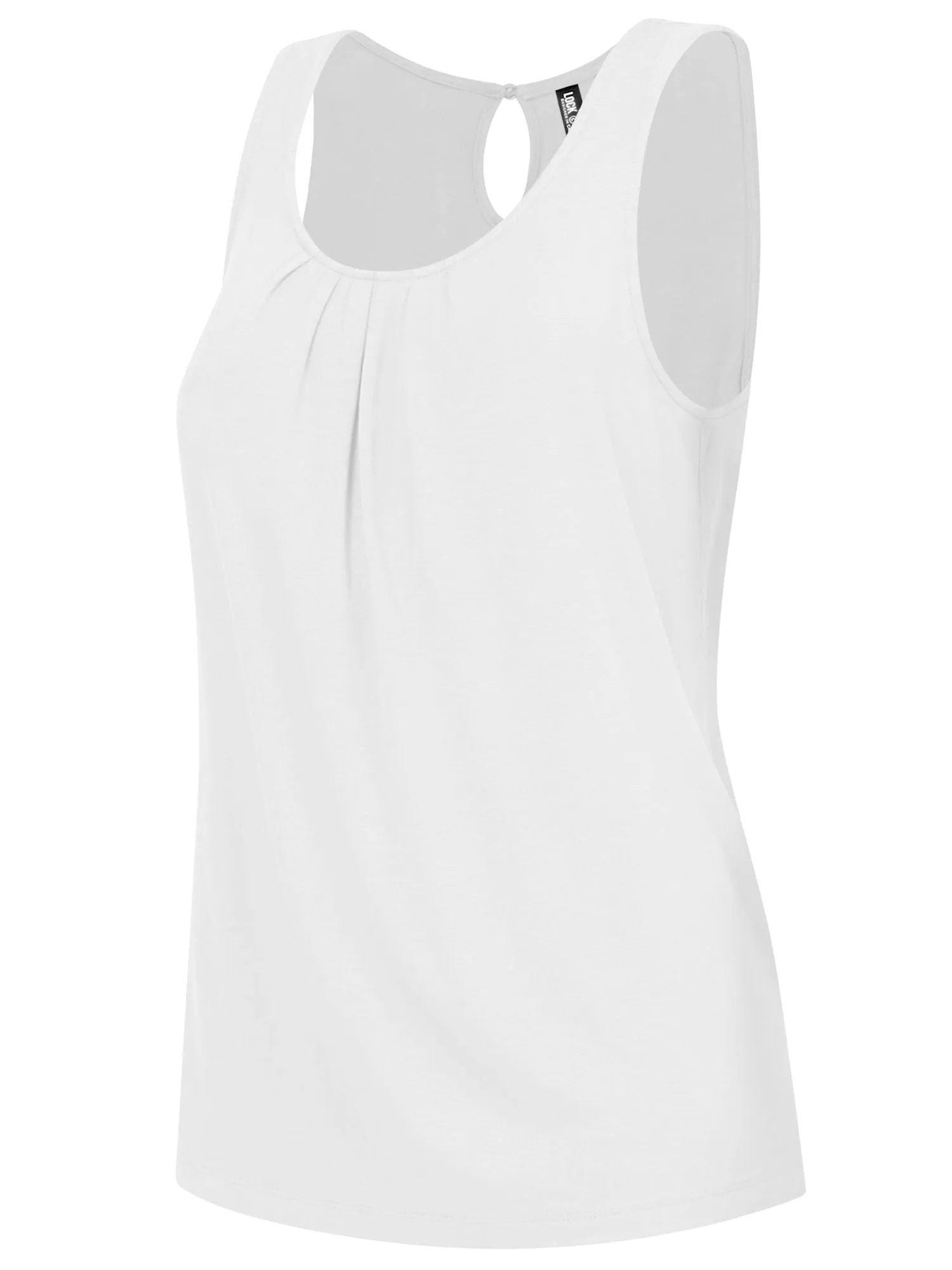 Women's Pleated Front Scoop Neck Shell Tank