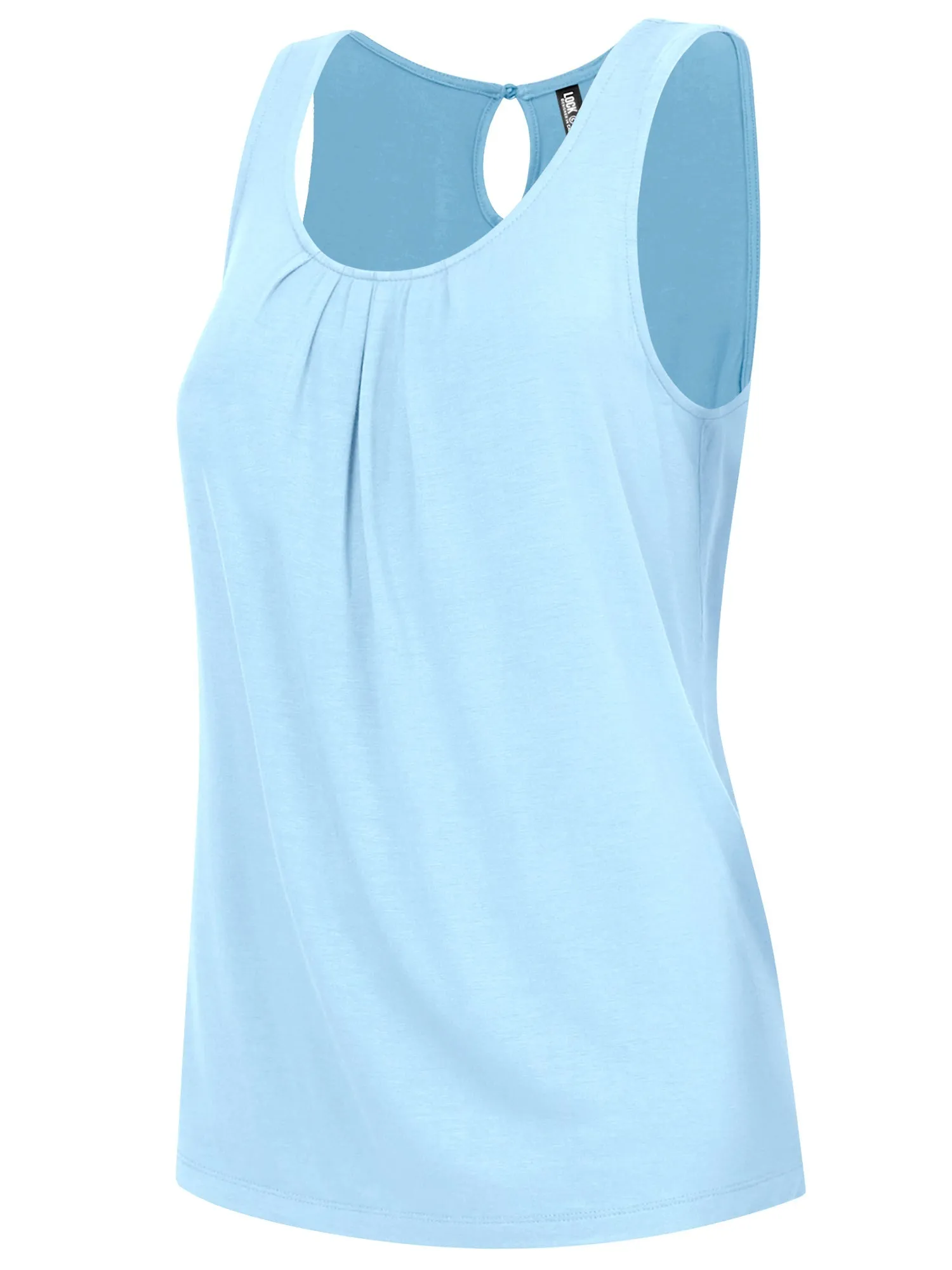 Women's Pleated Front Scoop Neck Shell Tank