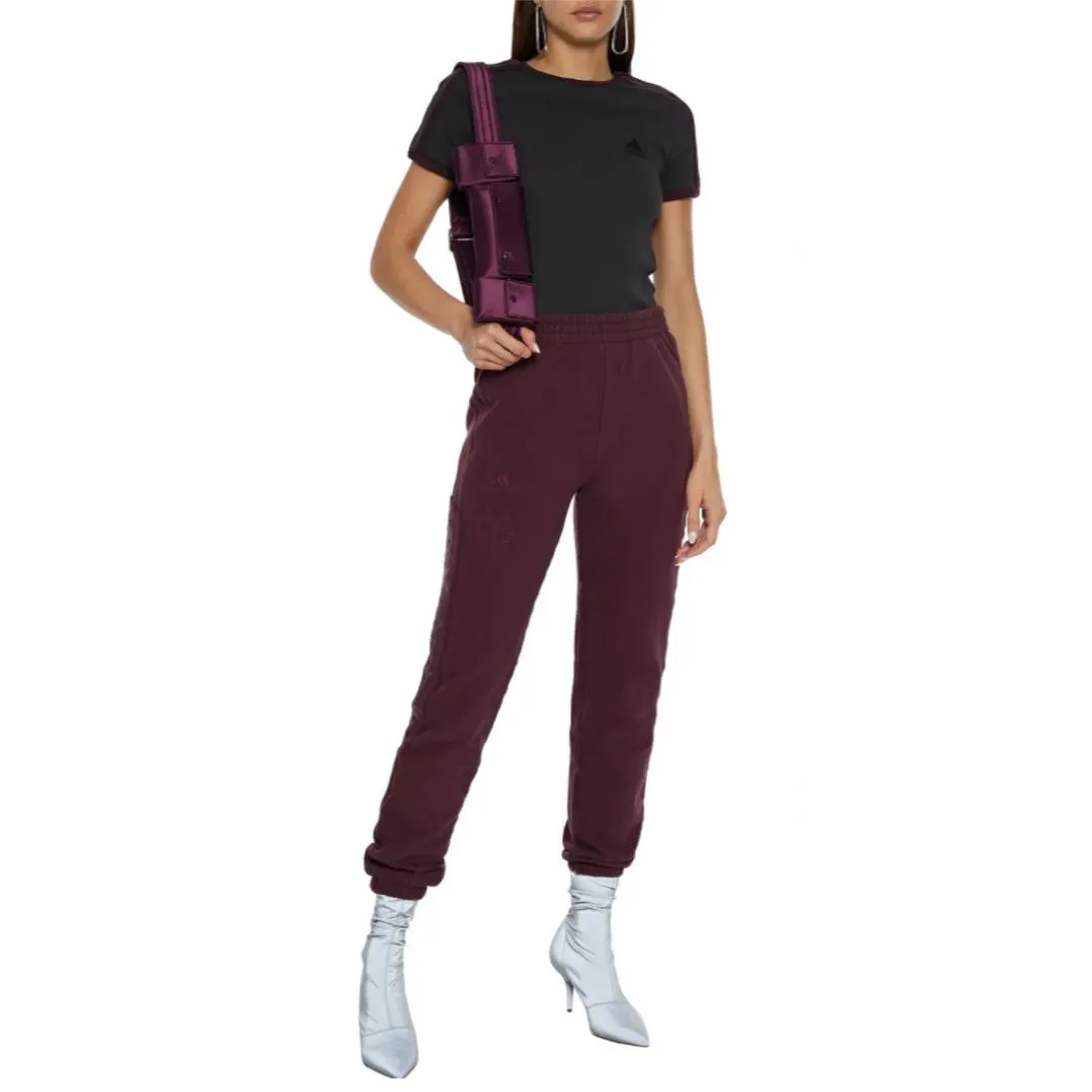 YEEZY Calabasas Embroidered cotton-blend terry track pants (Merlot)