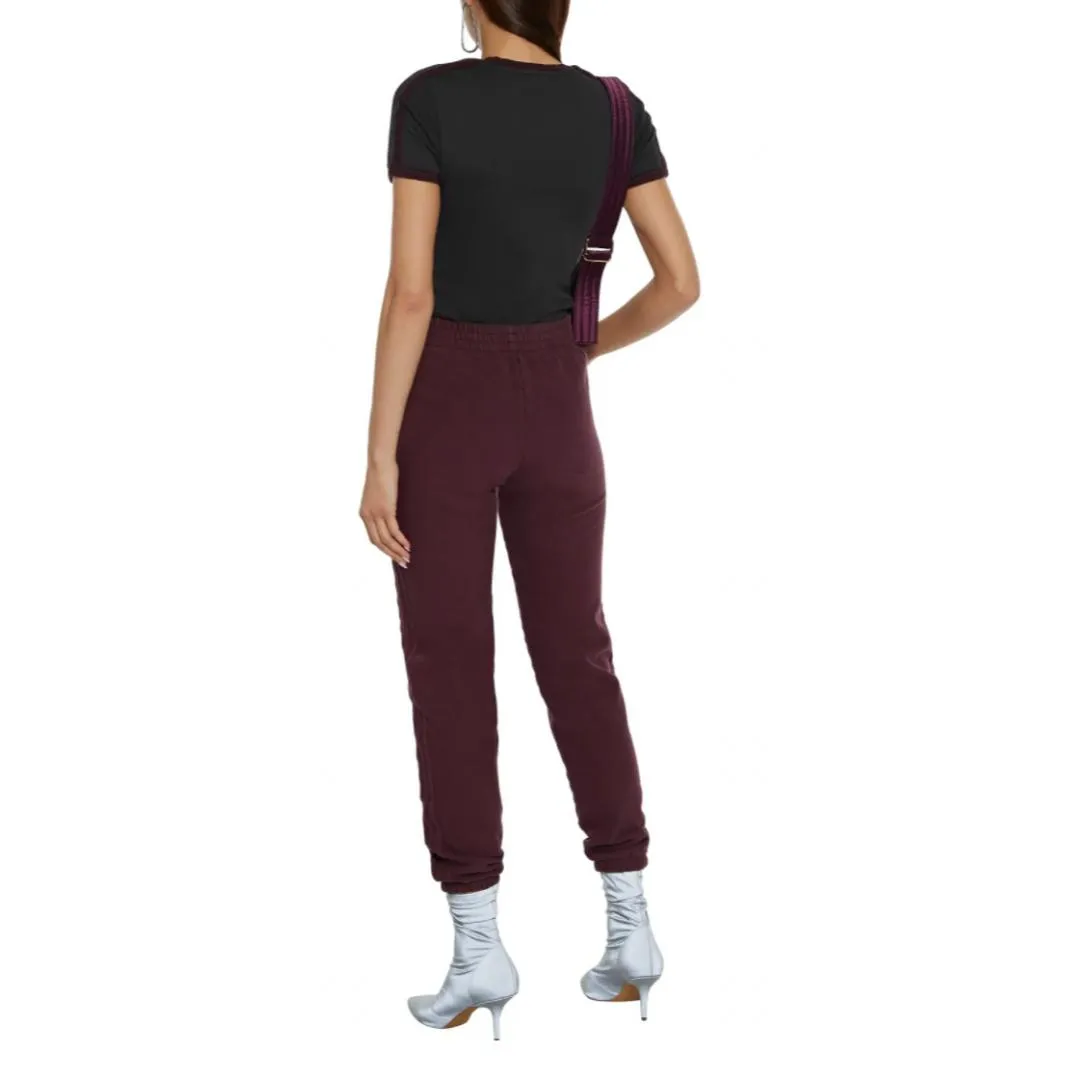 YEEZY Calabasas Embroidered cotton-blend terry track pants (Merlot)