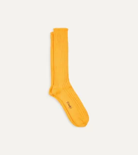 Yellow Cotton Sports Socks